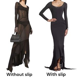 New w/ Tags DOLCE & GABBANA + Kim Runway Long Georgette Sheer Dress w/ Slip - 44